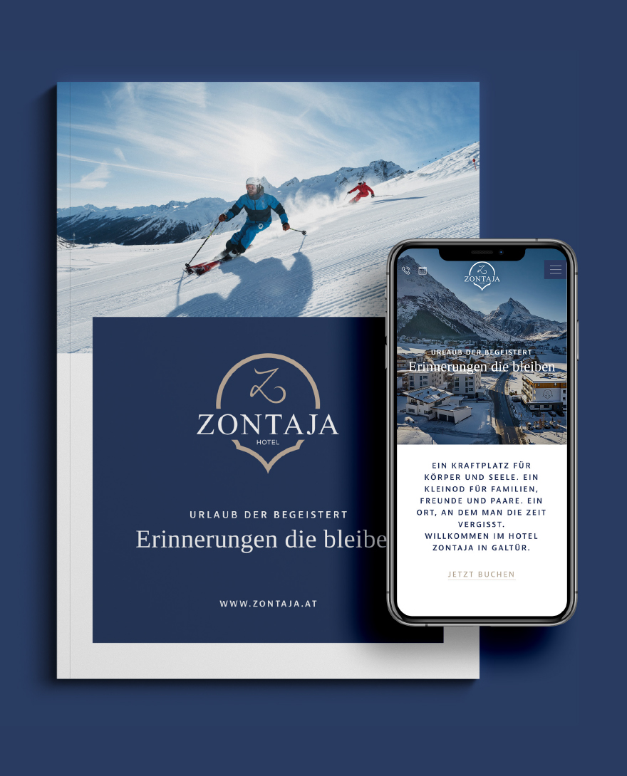 Hotel Zontaja - Logo, Individual Website, Drucksorten